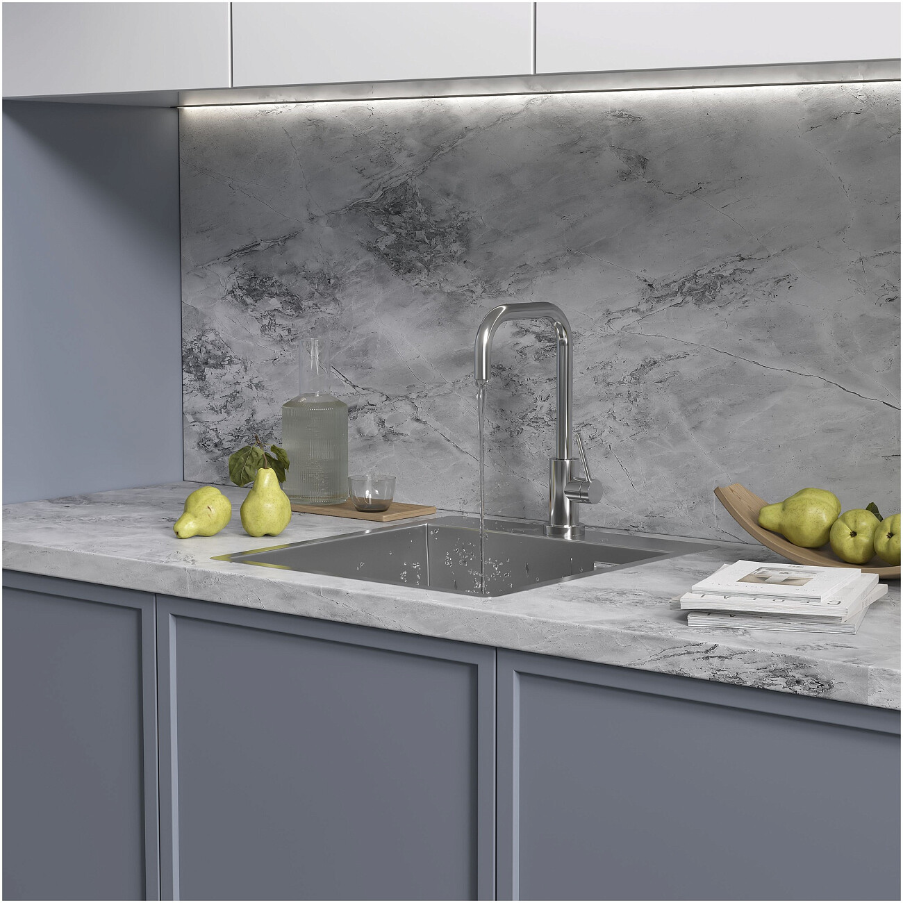 Кухонная мойка из нержавеющей стали 50х46 см полированная сталь Reflexion Iseo RX2246SS - изображение 7