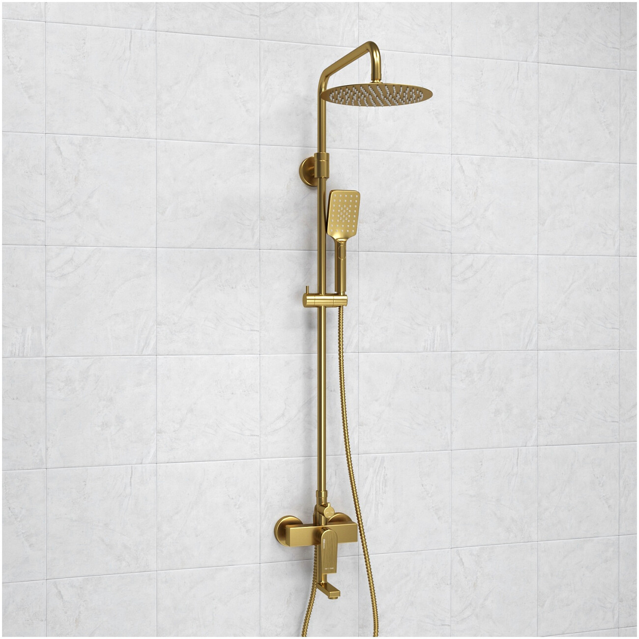 Душевая система со смесителем из латуни золотая Wasserkraftt A155.259.201.BG - изображение 2