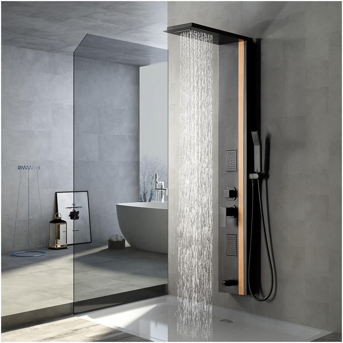 Душевая панель с гидромассажем черная Ceruttispa ROSANNA CT10400 - изображение 2