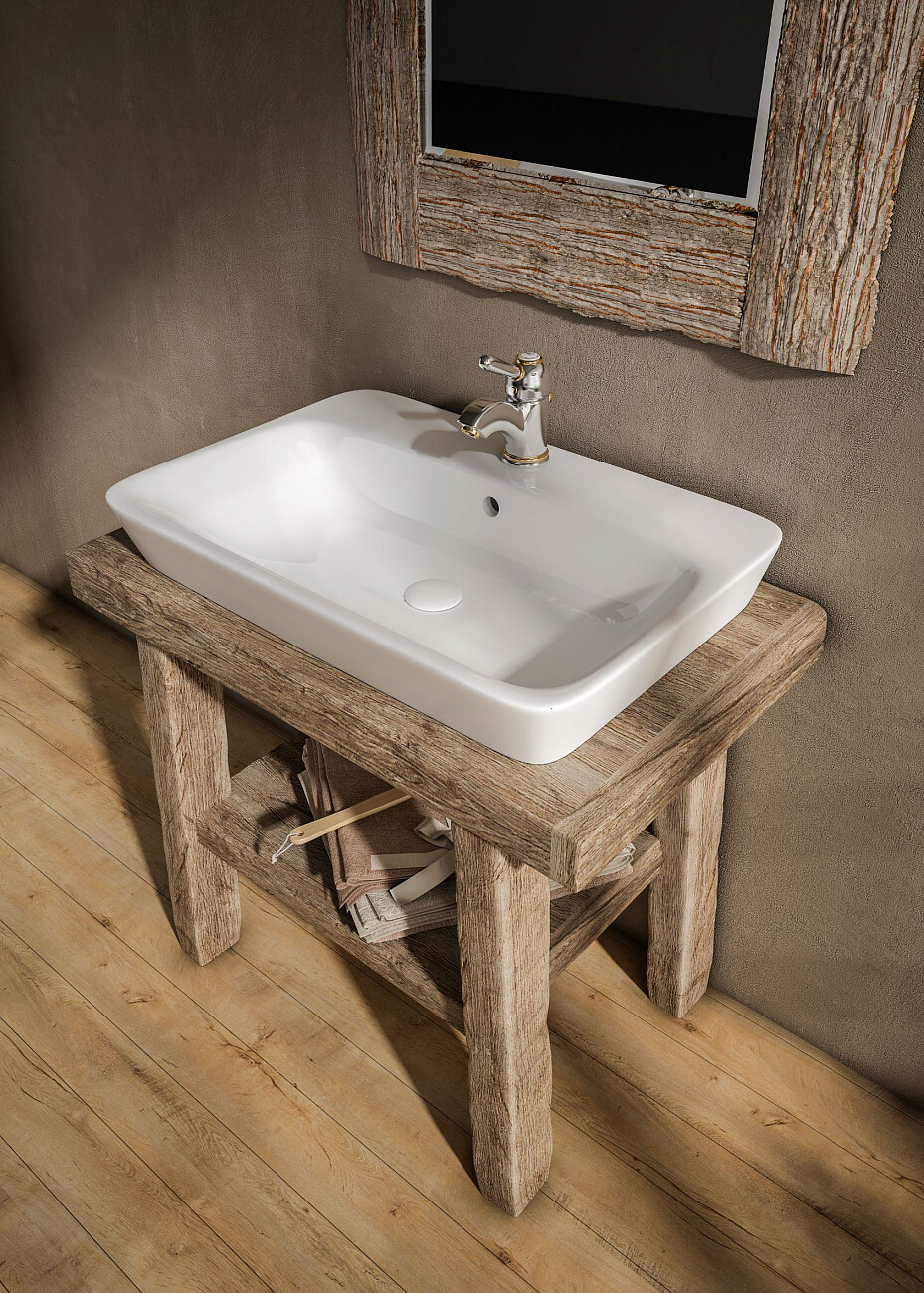 Раковина накладная керамическая прямоугольная 45х65 см белая Stworki 3065-KL - изображение 3