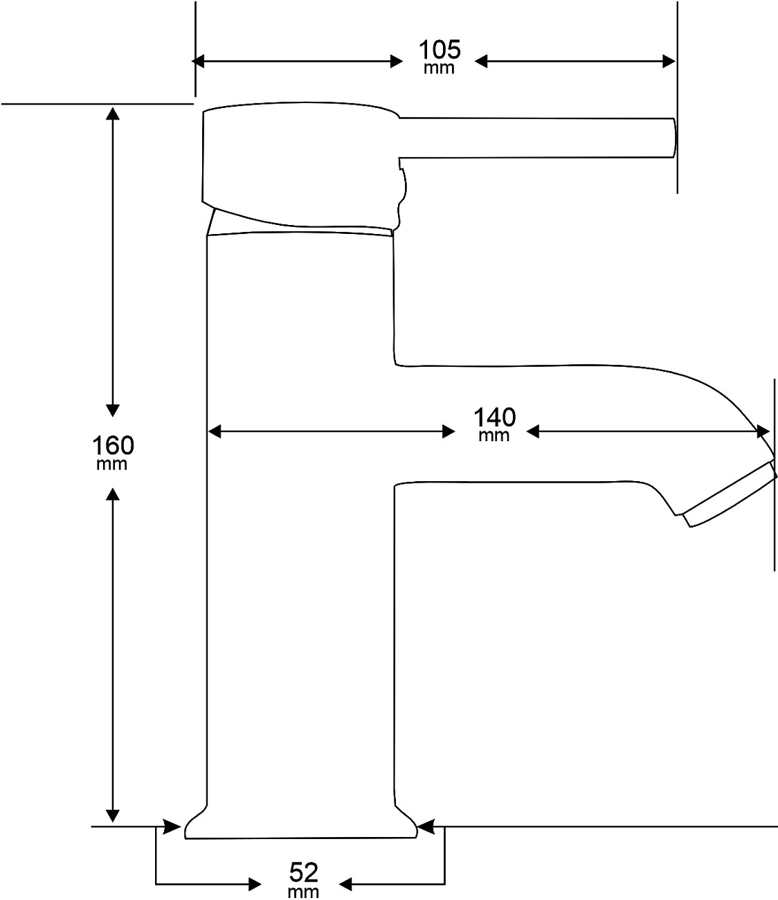 Смеситель для раковины черный Mega Didim MG-CM100-B - изображение 3