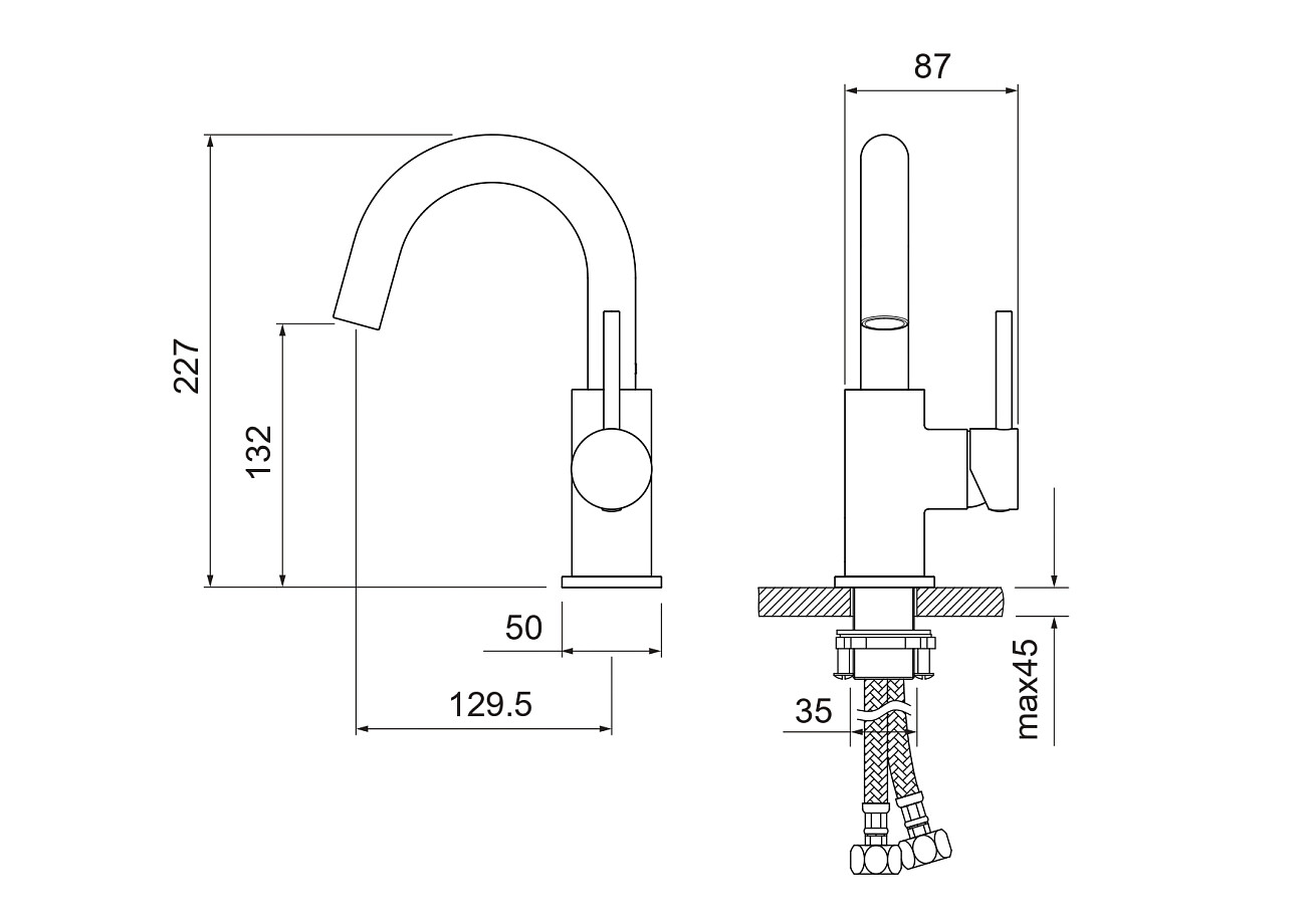 Смеситель для раковины однорычажный золотой Aquatek "Европа" AQ1307BG - изображение 3