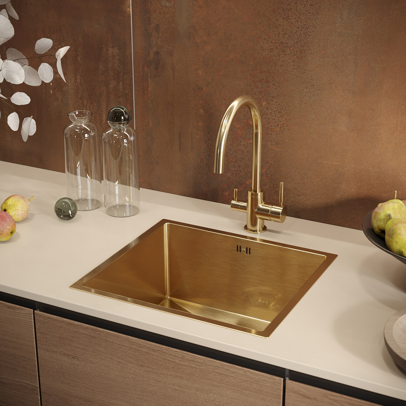 Смеситель для кухни однорычажный с изливом для фильтрованной воды золото Domaciй "Равенна" DCB 3007 - изображение 5