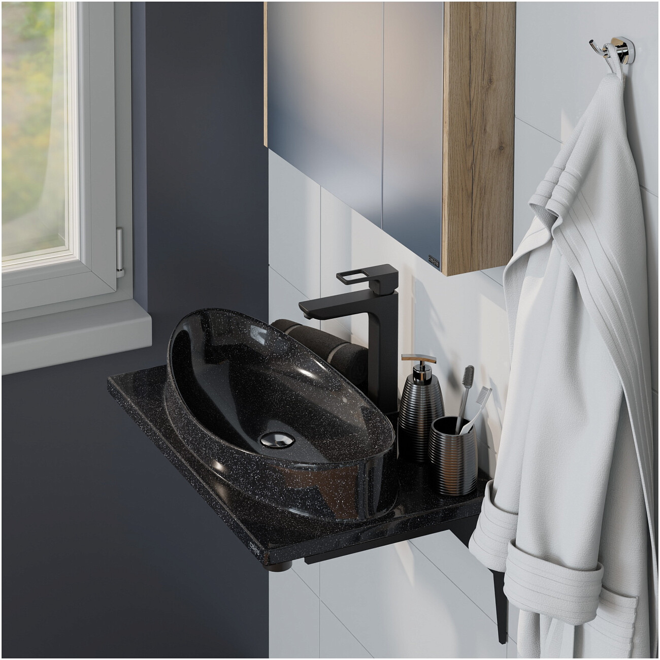 Раковина мебельная 45х70 см млечный путь "Вега" 900144 - изображение 8