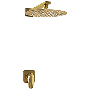 Душевой комплект встраиваемый с верхним душем глянцевое золото Wasserkraft A2151.183.208