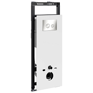 Инсталляция для подвесного унитаза с кнопкой никель Wasserkraft Salm 27TLT.010.ME.WH.BN01