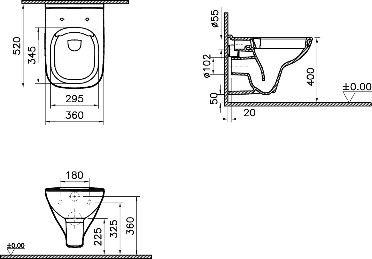 Унитаз подвесной Diwo "Сочи" 7508N003-0079 с инсталляцией 732-5800-01 и кнопкой смыва 740-2211 - изображение 4