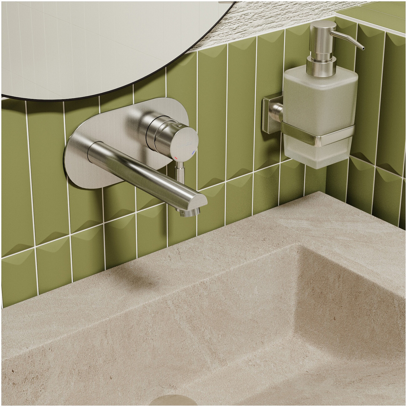 Смеситель для раковины встраиваемый из латуни никель Wasserkraft 4230 - изображение 2