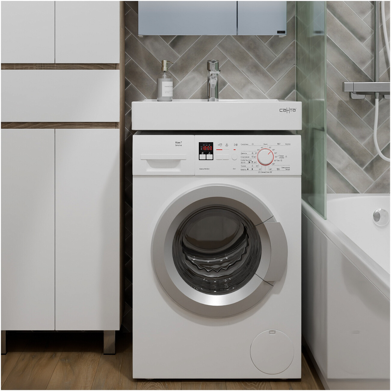 Раковина над стиральной машиной 60х60 см белая "Юпитер" 900116 - изображение 4