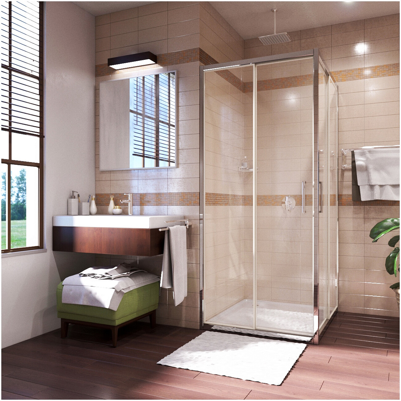 Душевой уголок квадратный 90х90 см хром Wasserkraft Main 41S03 - изображение 3