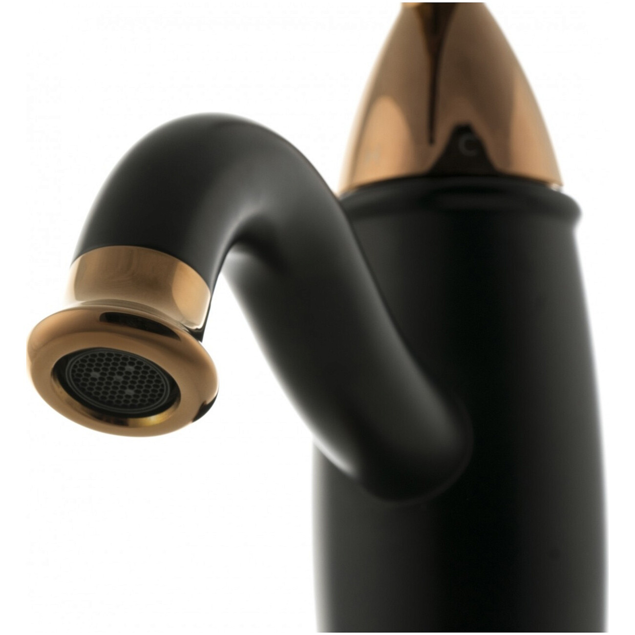 Смеситель для раковины черный, розовое золото Lemark Prime LM6106BRG - изображение 2