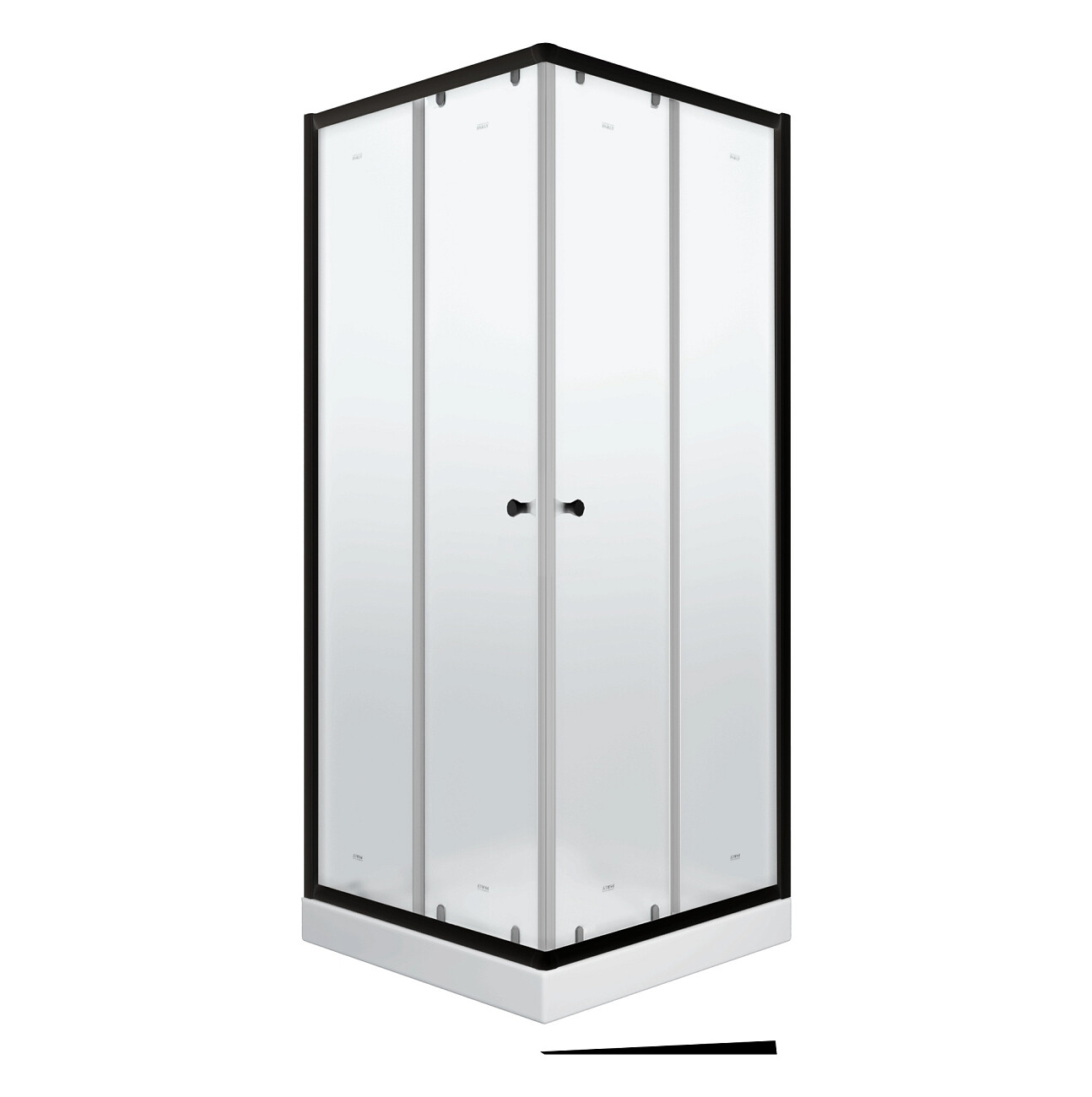 Душевой уголок с низким поддоном 80х80 см белый, черный Parly ZFQ81B - изображение 3