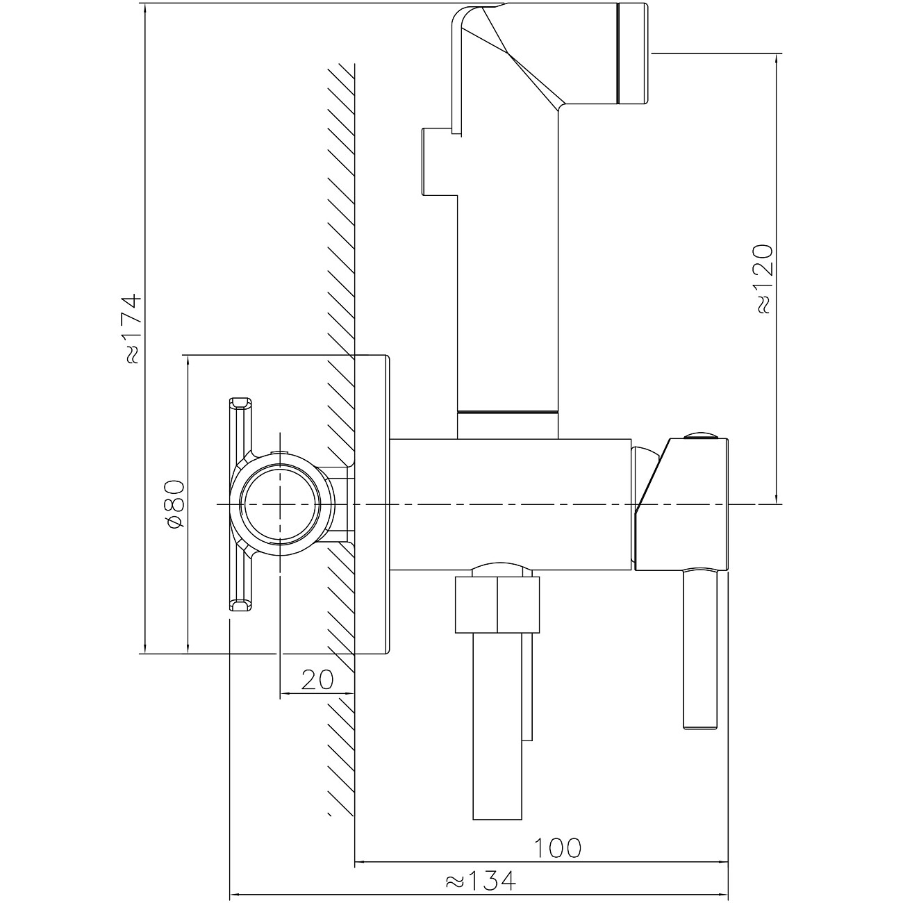 Гигиенический душ со смесителем глянцевое золото Stworki "Эстерсунд" S31150GG - изображение 5