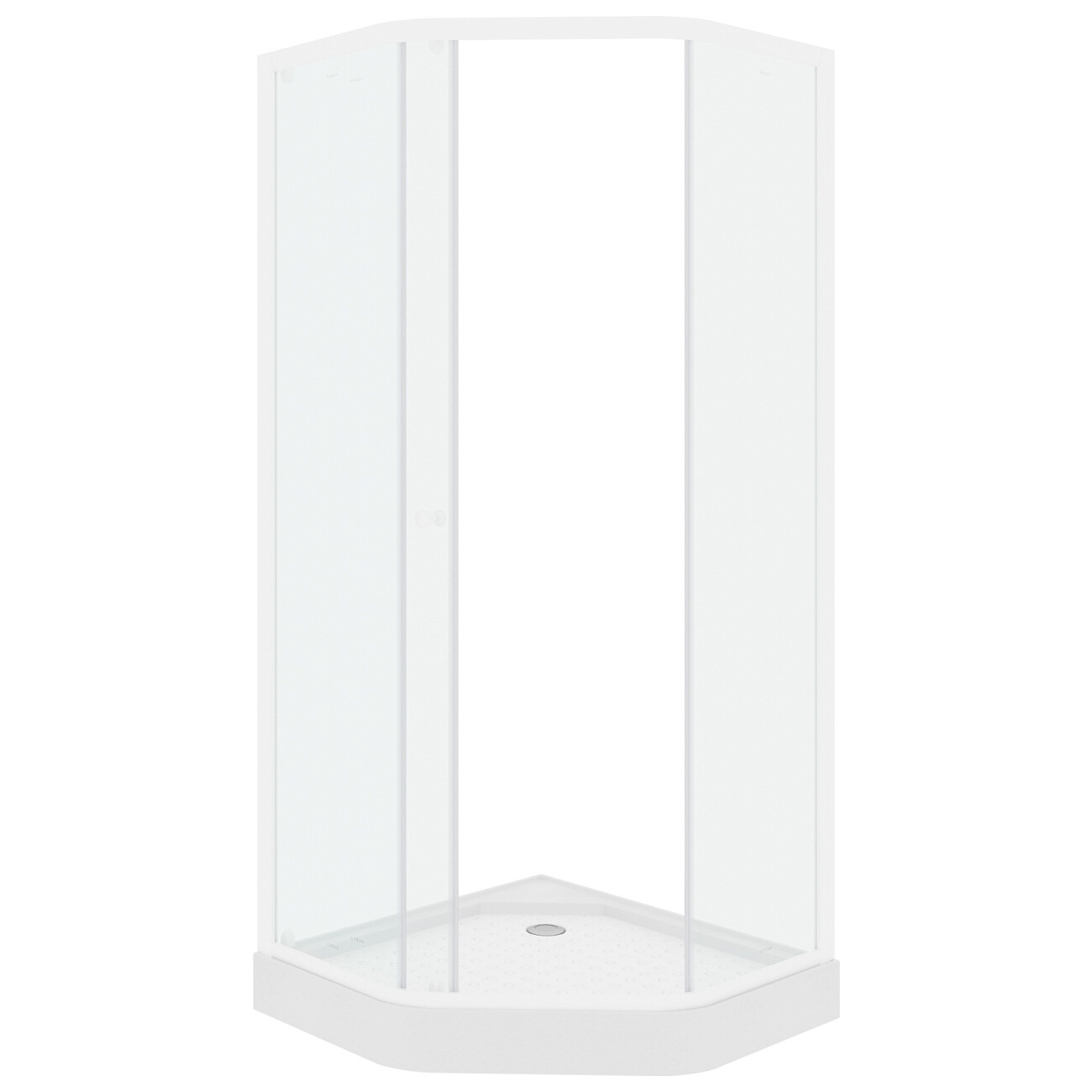 Душевой уголок пятиугольный с низким поддоном 90х90 см белый Parly ZEP91 - изображение 3