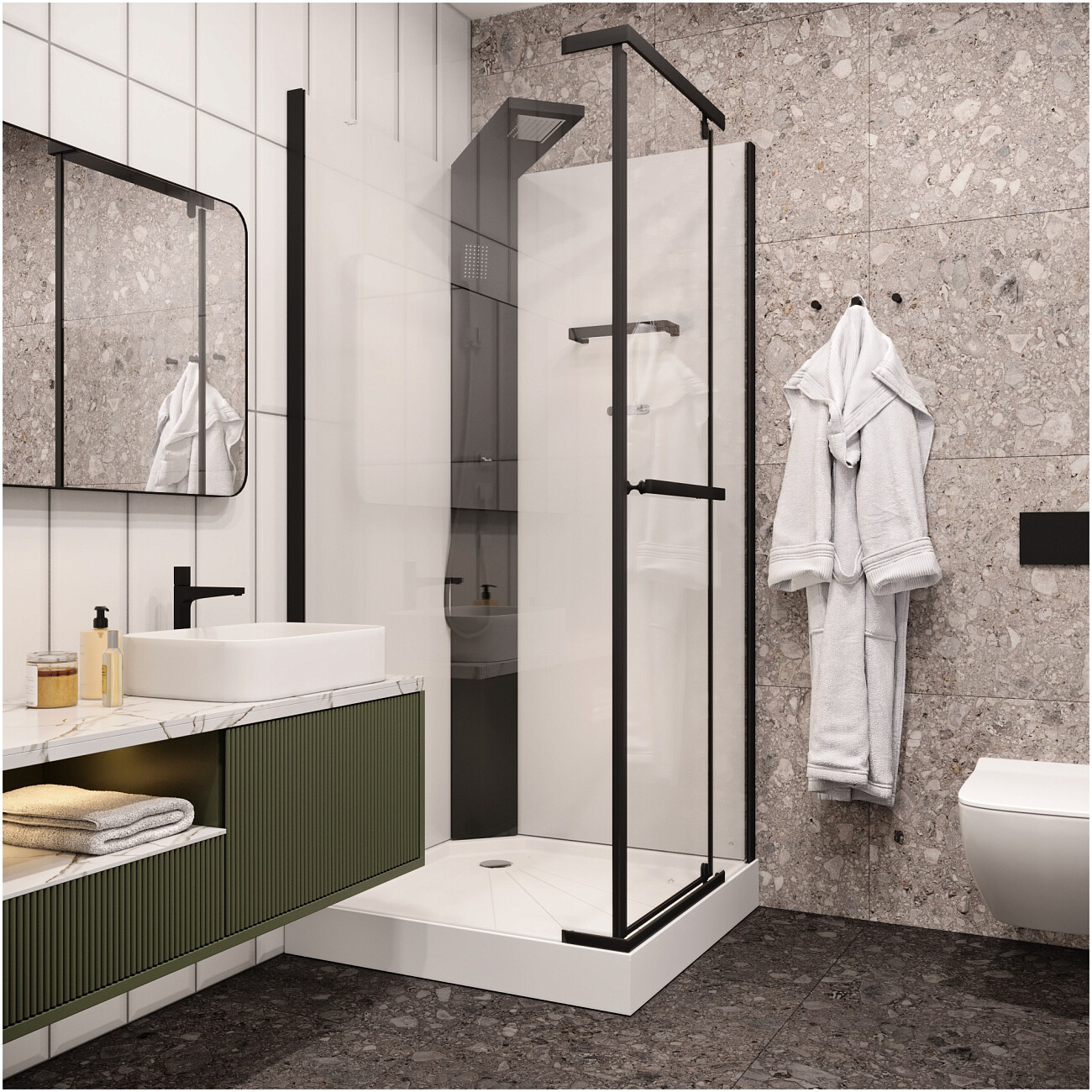 Душевая кабина с низким поддоном квадратная 90х90 см белая Cerutti SPA MiMi90B - изображение 4