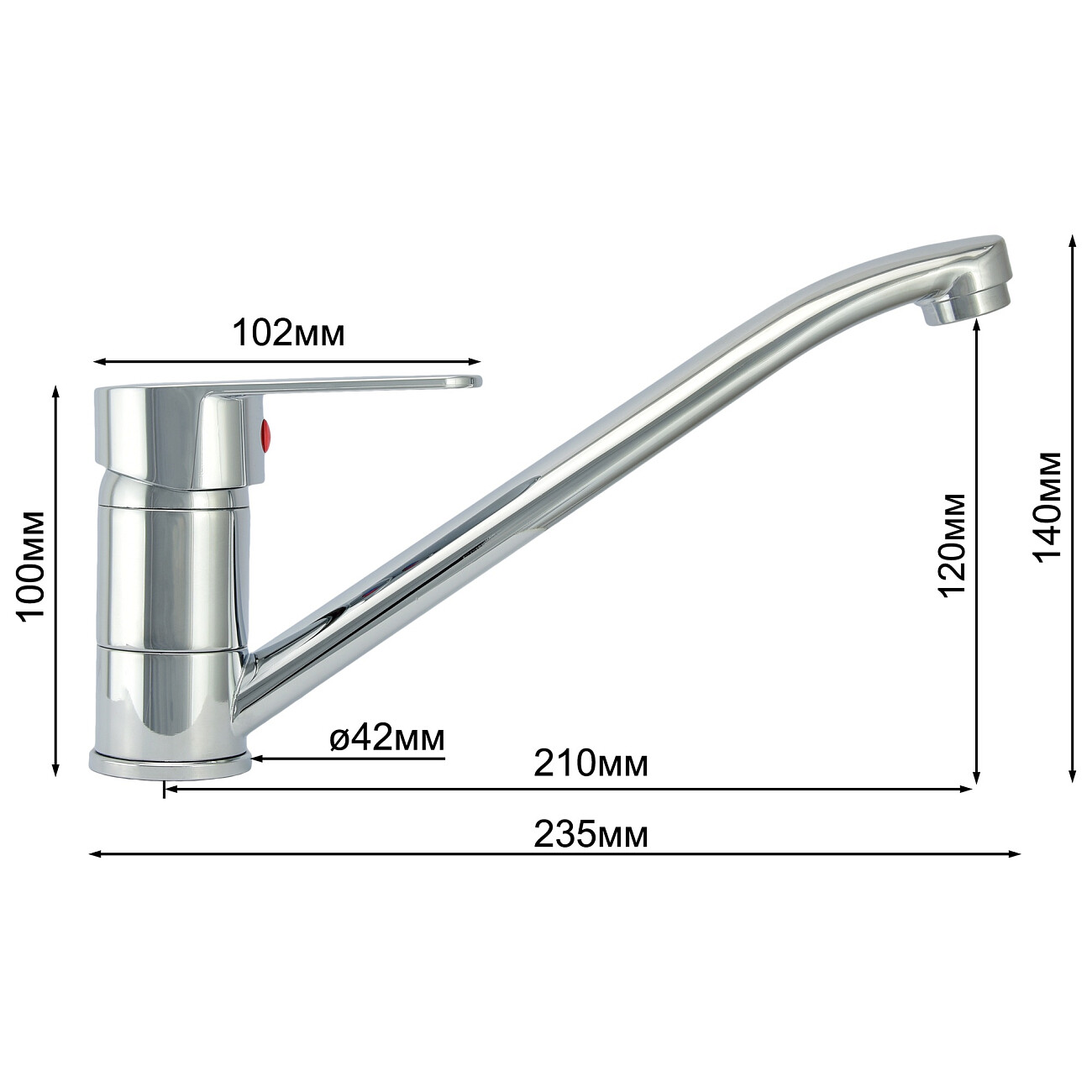 Смеситель для кухни однорычажный хром Istok life Standard 0402.716 - изображение 12