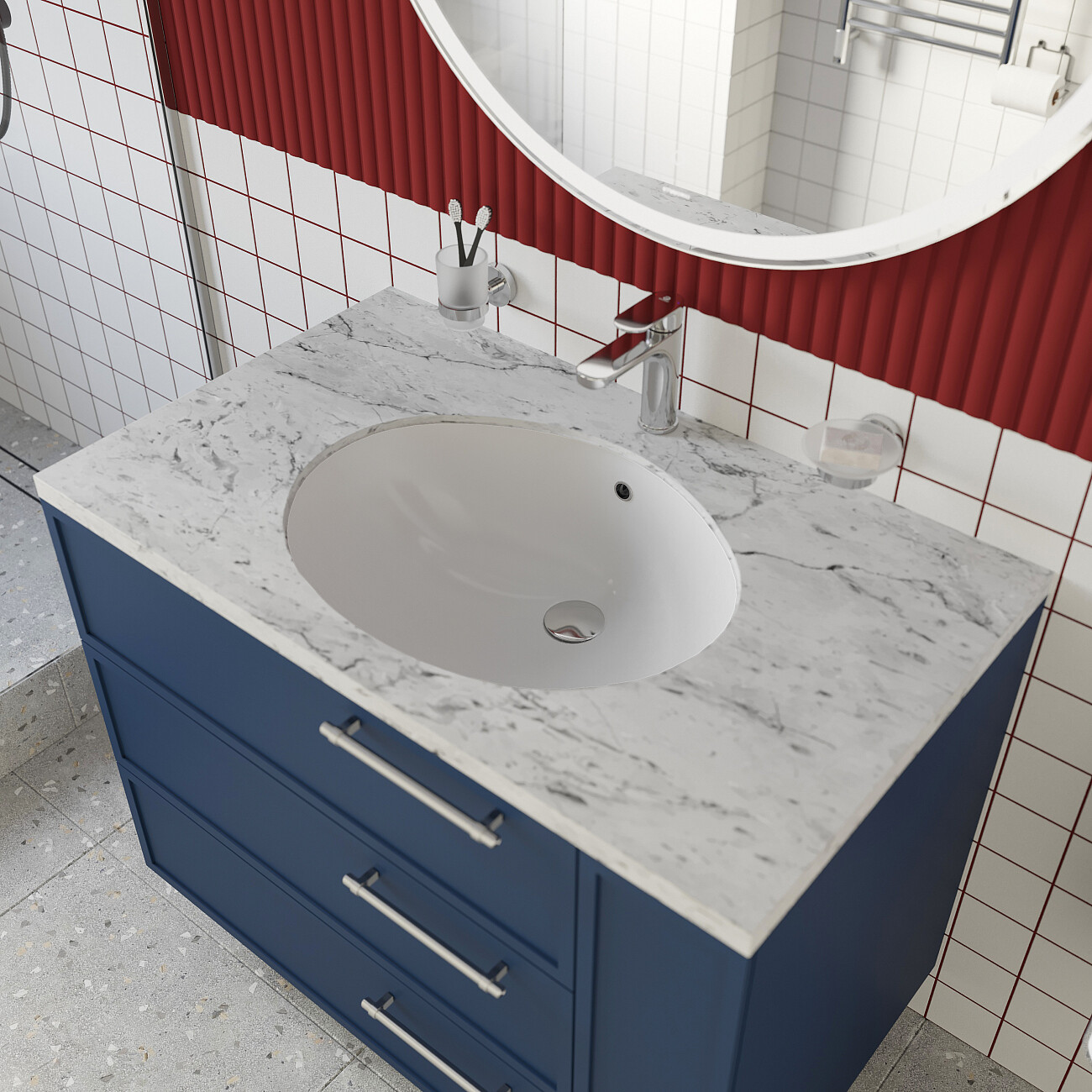 Раковина встраиваемая керамическая овальная 44х56 см белая Stworki K0001-0566-001-1-0000 - изображение 3