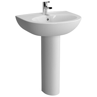 Раковина подвесная фарфоровая полукруглая 47х59 см белая Vitra Zentrum 5786B003-0001
