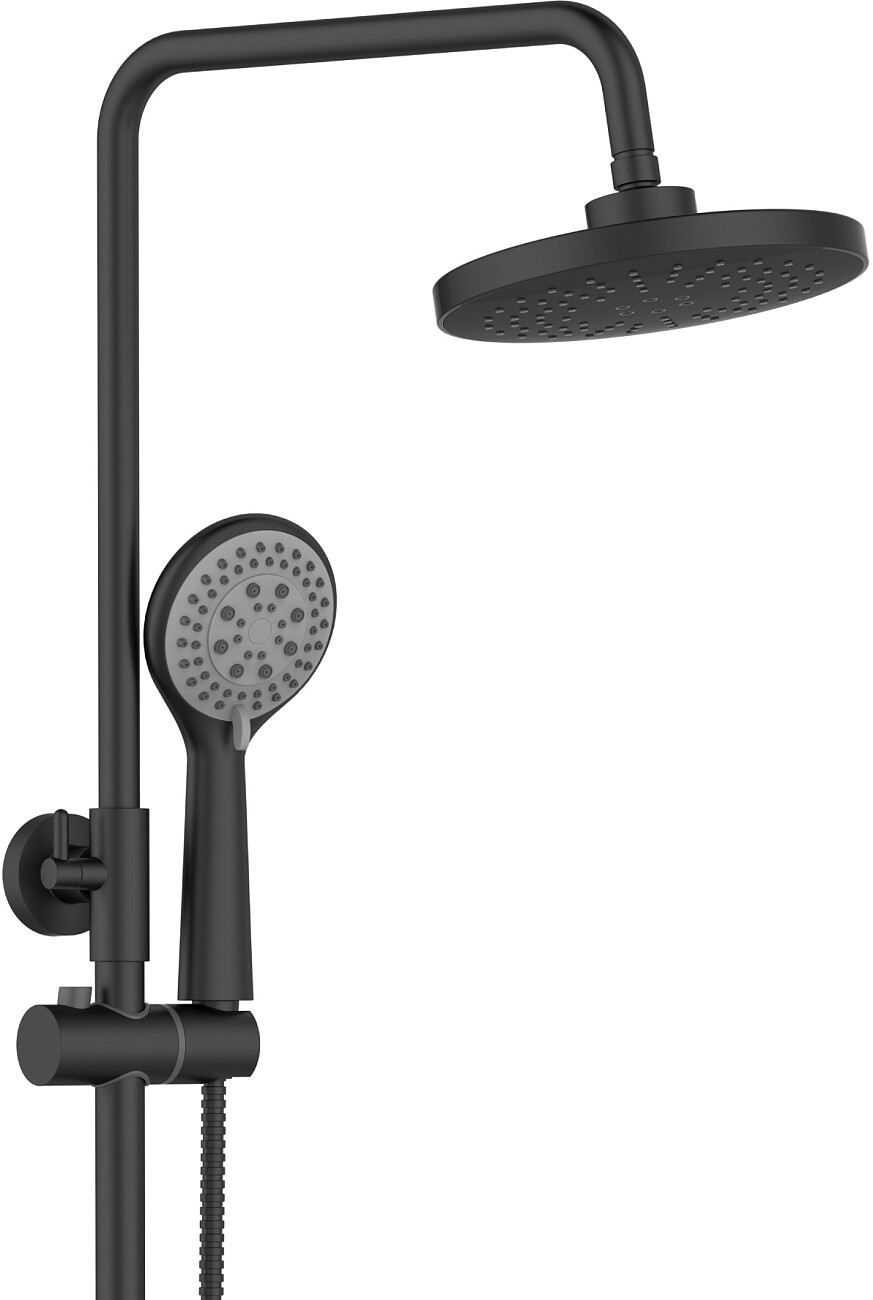 Душевая стойка с верхним душем и термостатом черная Stworki "Эстерсунд" ES-08b - изображение 4