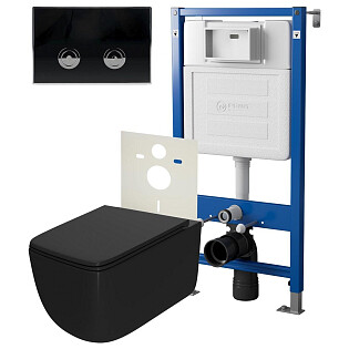 Унитаз Point &quot;Меркурий&quot; PN41831BM с инсталляцией &quot;Элемент П&quot; PN45121 с кнопкой &quot;Венера&quot; PN44071BC