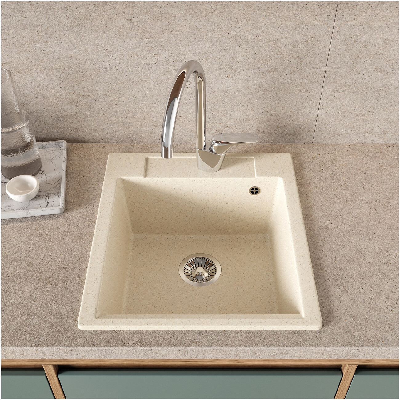 Мойка кухонная кремовая Domaci "Савона" PA 460 - изображение 2