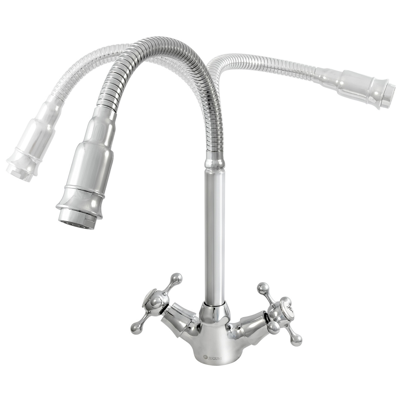 Смеситель для кухни двухвентильный с гибким изливом хром Juguni Parus 0402.980 - изображение 16