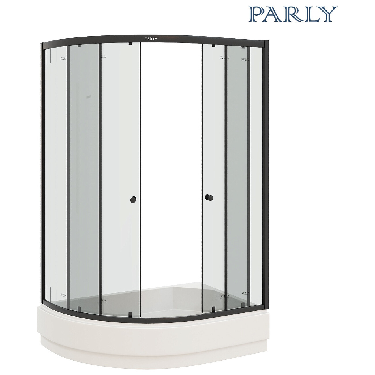 Душевой уголок ассиметричный правый со средним поддоном 80х120 см черный Parly ZEM1201ВR - изображение 3