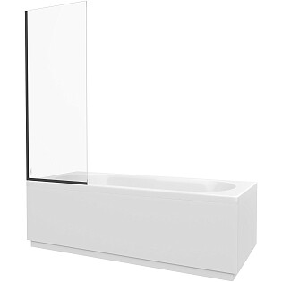 Шторка на ванну неподвижная 60х140 см прозрачная, черная Diwo &quot;Анапа&quot; MV-AN-60-BL