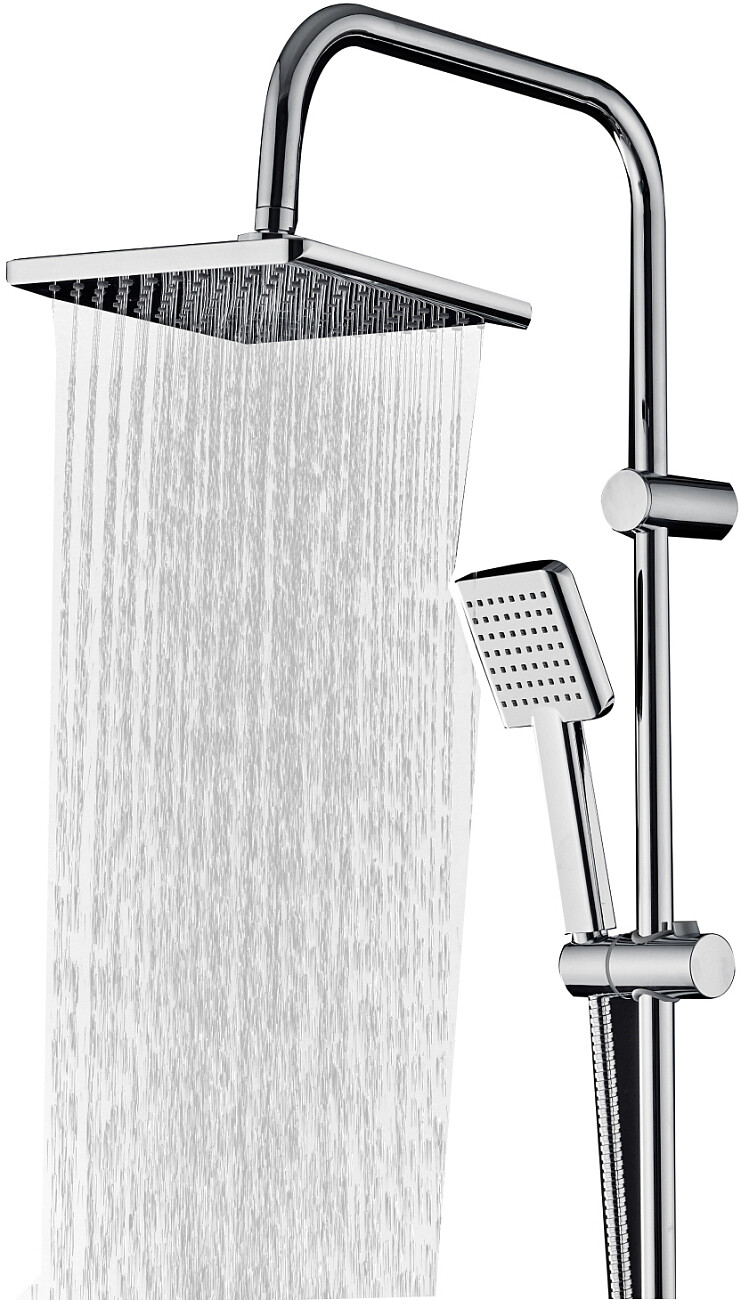 Душевая стойка с верхним душем с держателем и мыльницей хром Stworki "Флом" FL-04cr - изображение 10