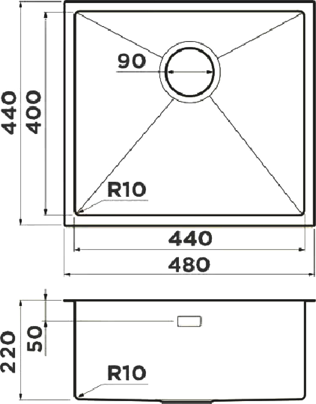 Мойка кухонная сталь Domaci "Равенна" DM4844 - изображение 2