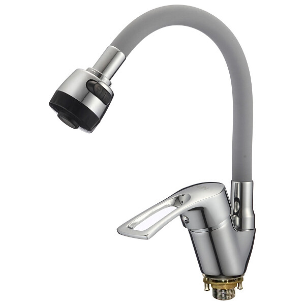 Смеситель для кухни с гибким изливом серый, хром D-Lin D150422-2T - изображение 1