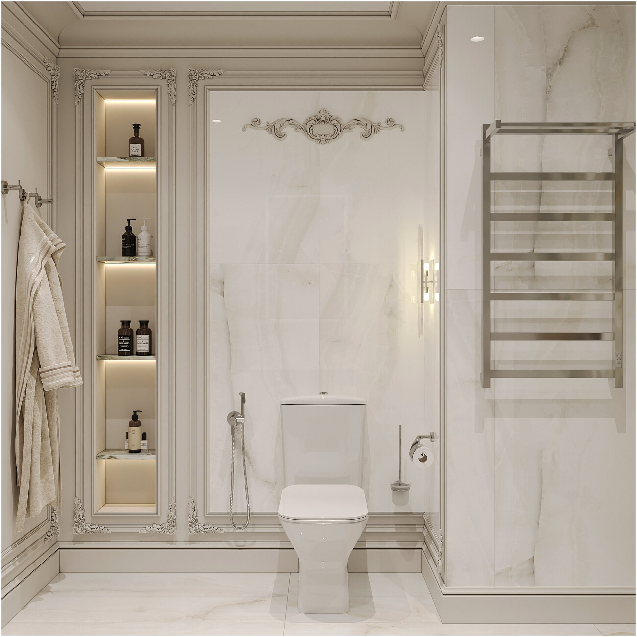 Полотенцесушитель электрический с полкой 100х50 см хром Ewrika "Пенелопа" КВ7 4657812418415 - изображение 9