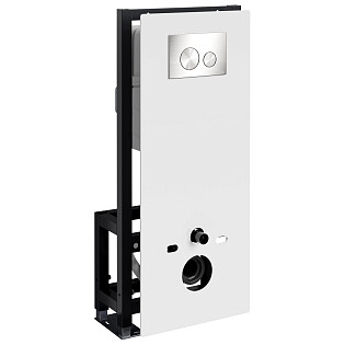 Инсталляция для подвесного унитаза с кнопкой смыва белая Glan 66TLT.010.ME.WH.BN02