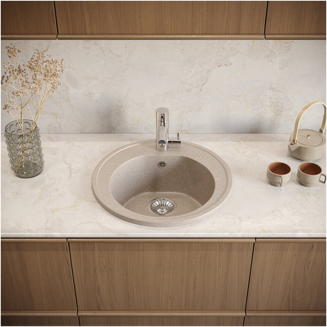 Мойка кухонная песочная Domaci "Болонья" М-03-004 - изображение 7