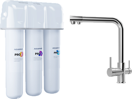 Смеситель для кухни хром Mega Life MG-TK05 с фильтром &quot;Кристалл&quot; ECO Pro 212503