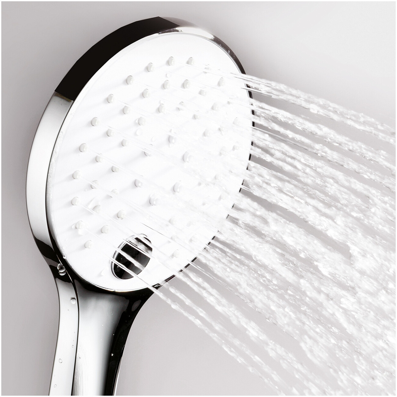 Лейка для ручного душа круглая с 3 режимами 12 см белая, хром Wasserkraft A061 - изображение 3