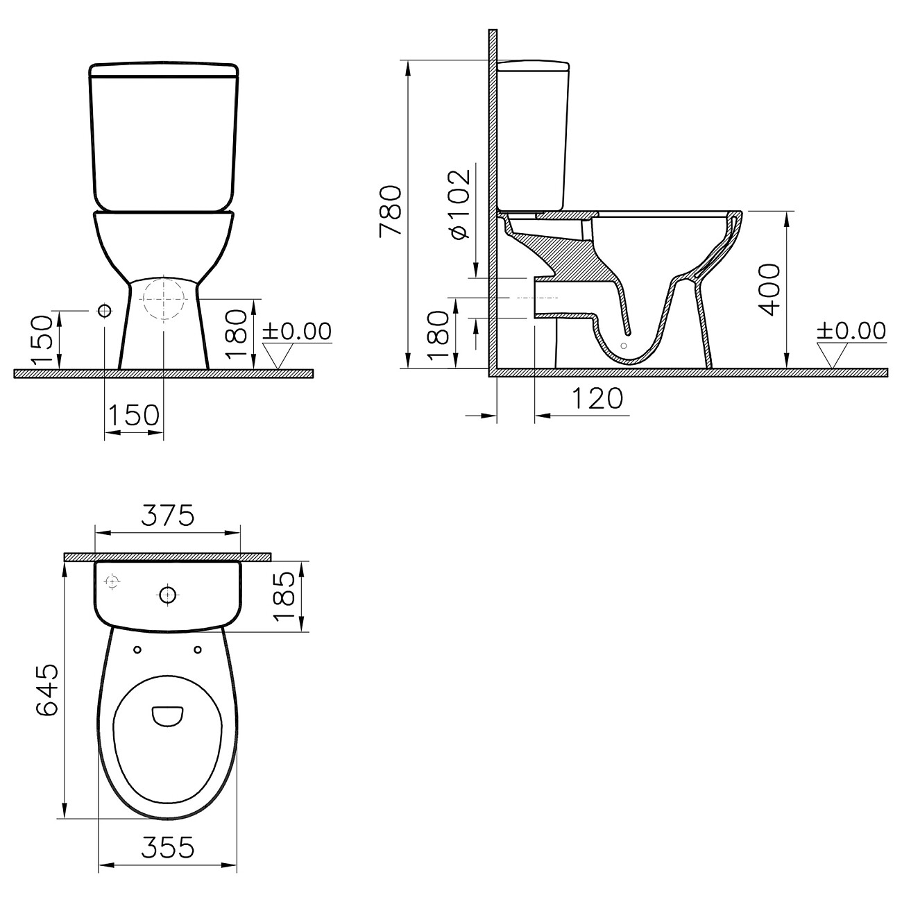 Унитаз напольный безободковый с микролифтом белый Vitra S10 Open-Back 9822B003-7204 - изображение 5
