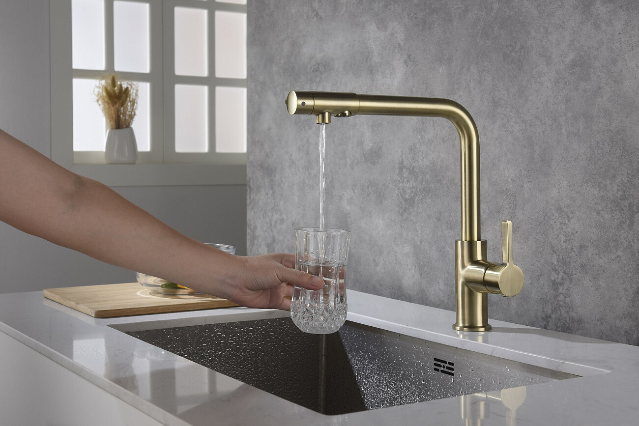 Смеситель для кухни с подключением фильтра антик Timo Hette 1026-02F - изображение 3