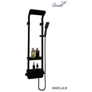 Душевая панель с тропическим душем 119х 30 см черная глянцевая Cerutti SPA Maiella B CT8985