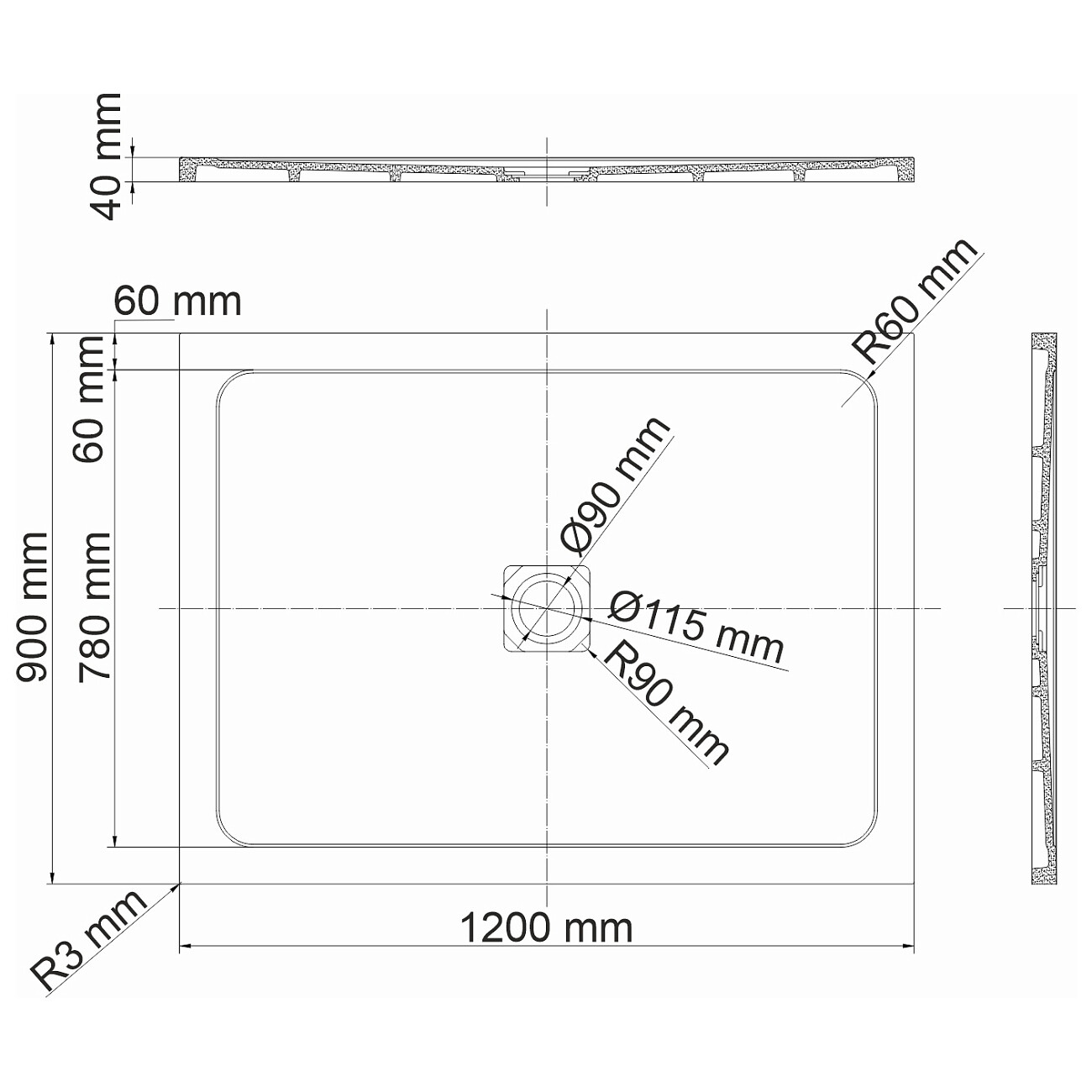 Душевой поддон из искусственного камня прямоугольный 90х120 см белый Wasserkraft Dinkel 58T07 - изображение 2