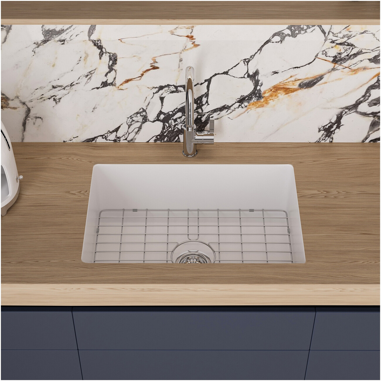 Мойка кухонная белый глянец Domaci "Сиена" FC2719-101 - изображение 3