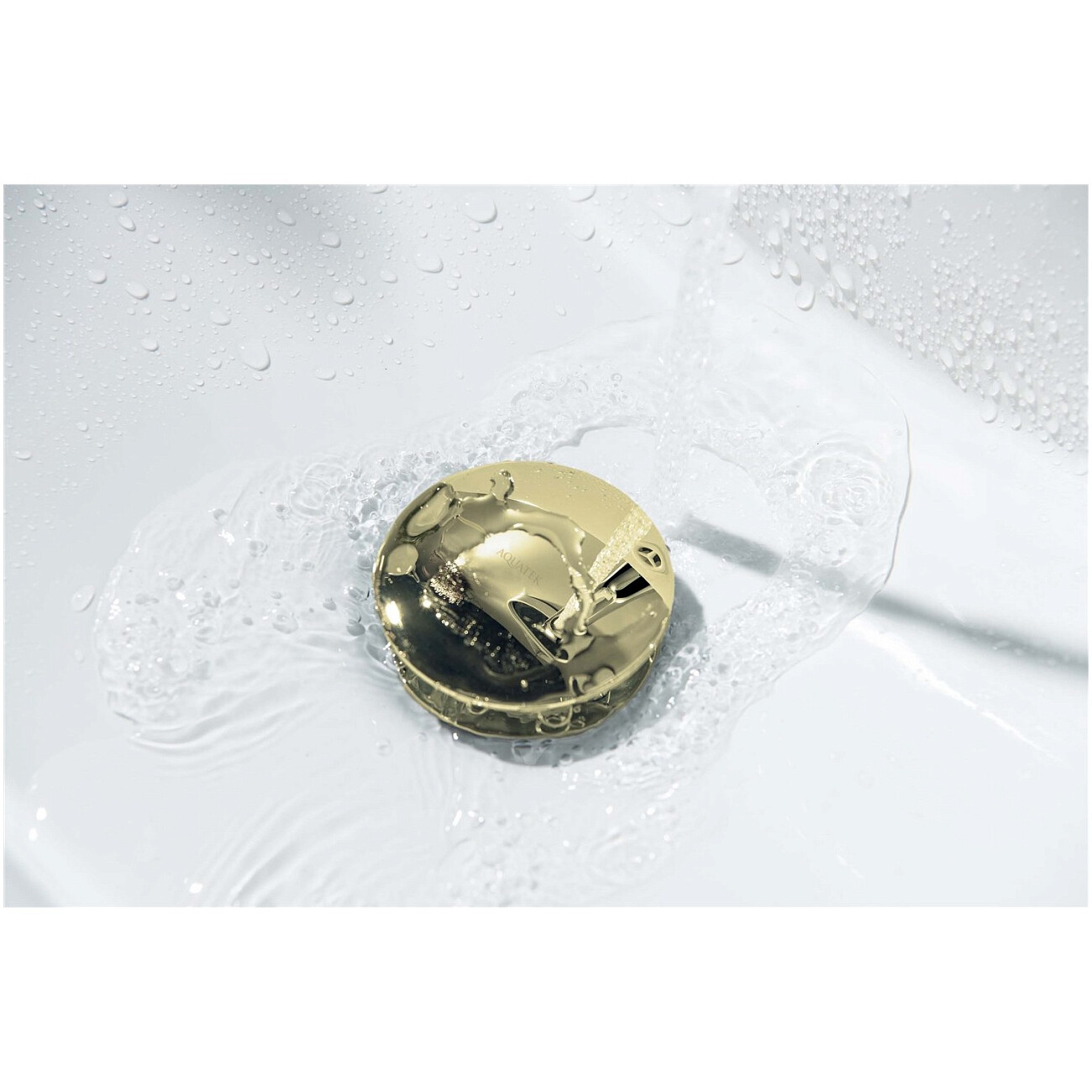 Донный клапан для раковины клик-клак полированное золото Aquatek AQ6002PG - изображение 3