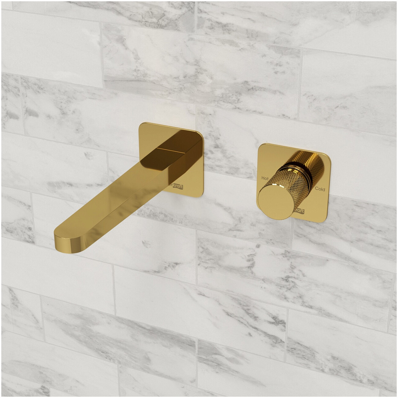 Смеситель для раковины встраиваемый с изливом золото Wasserkraftй A7651.305 - изображение 2