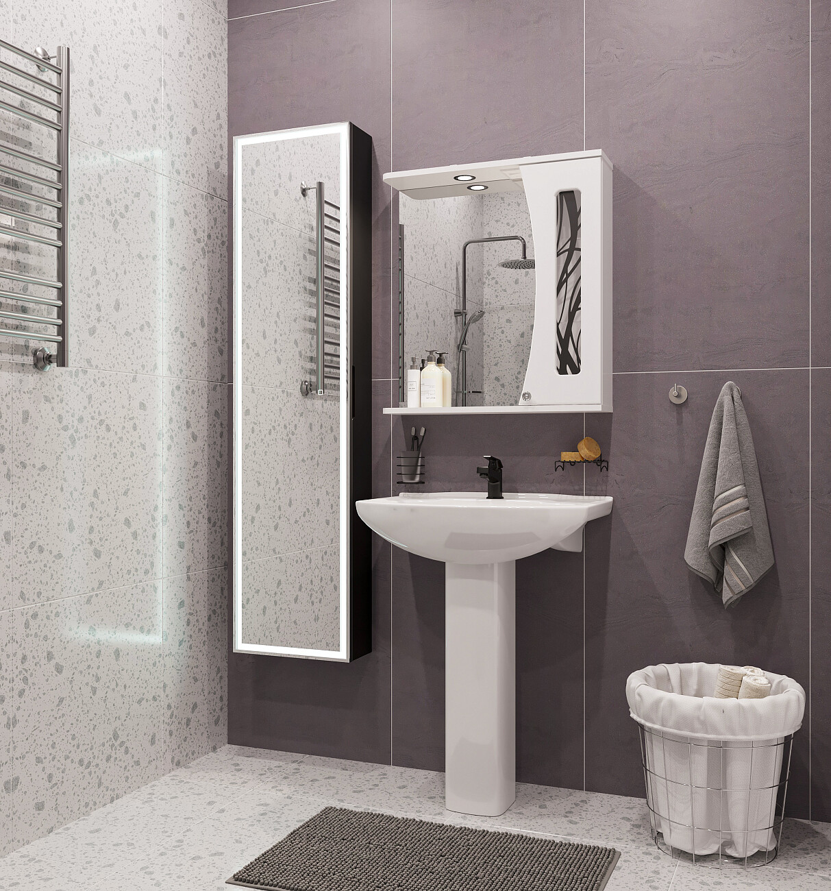 Раковина с пьедесталом белая Diwo "Дмитров" 0113 - изображение 3