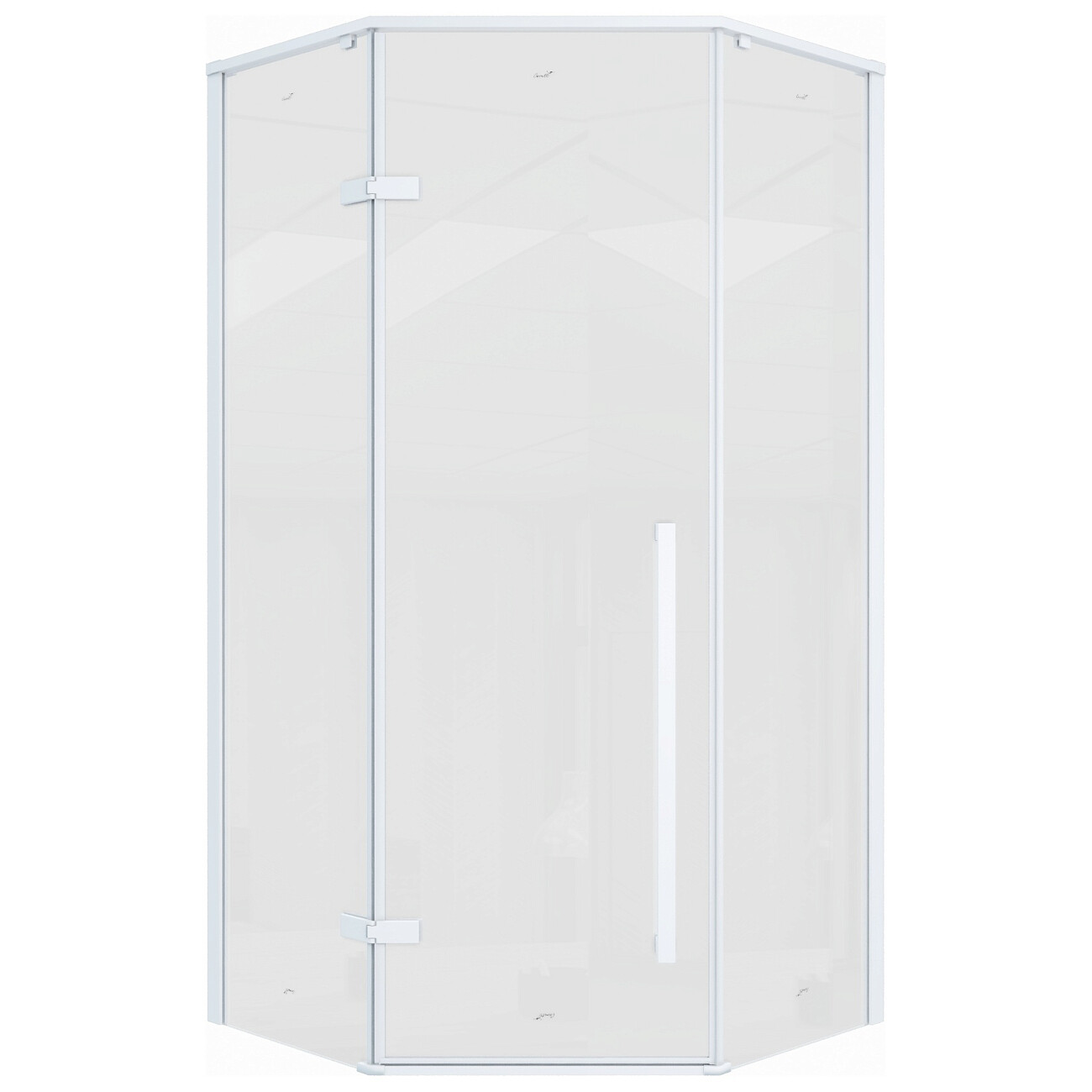 Душевой уголок пятиугольный 100x100 см белый матовый Cerutti SPA C2AW - изображение 8