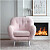 Кресло с мягкими подлокотниками меховое "Релакс", нежно-розовое