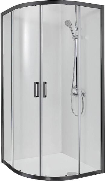 Душевой уголок четверть круга 100х100 см черный Aquatek AQ ARI RO 10020BL - изображение 1
