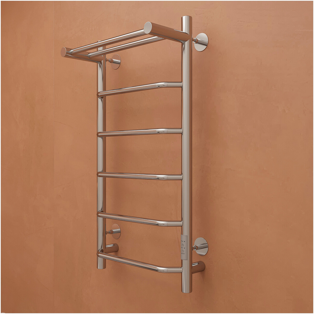 Полотенцесушитель электрический 80х40 см с полкой хром Ewrika "Сафо" FT - изображение 5