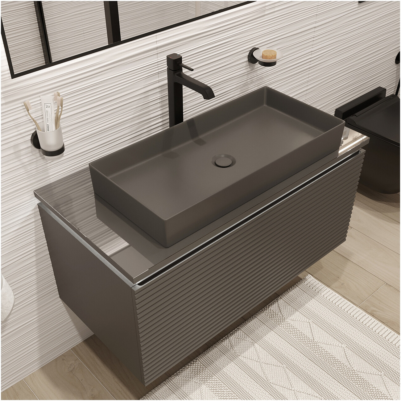 Раковина-чаша фаянсовая 75 см антрацит Stworki "Рандерс" 3075-112-KL - изображение 3