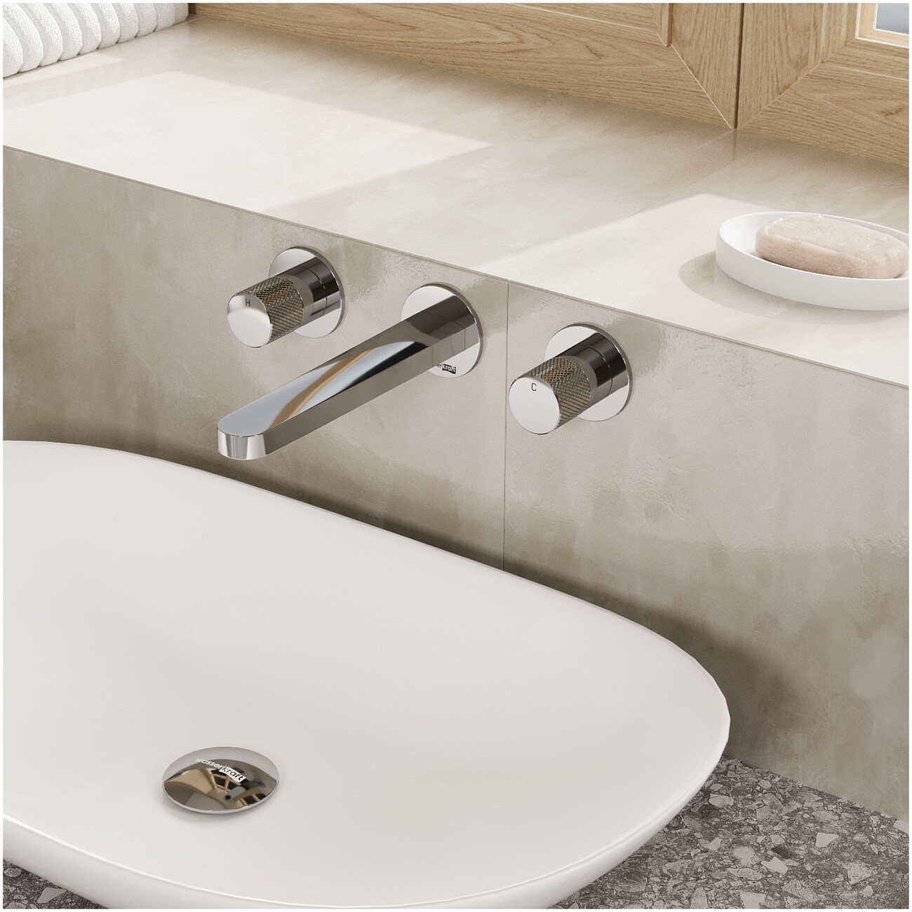 Смеситель для раковины встраиваемый из латуни хром Wasserkraft 4645 - изображение 2